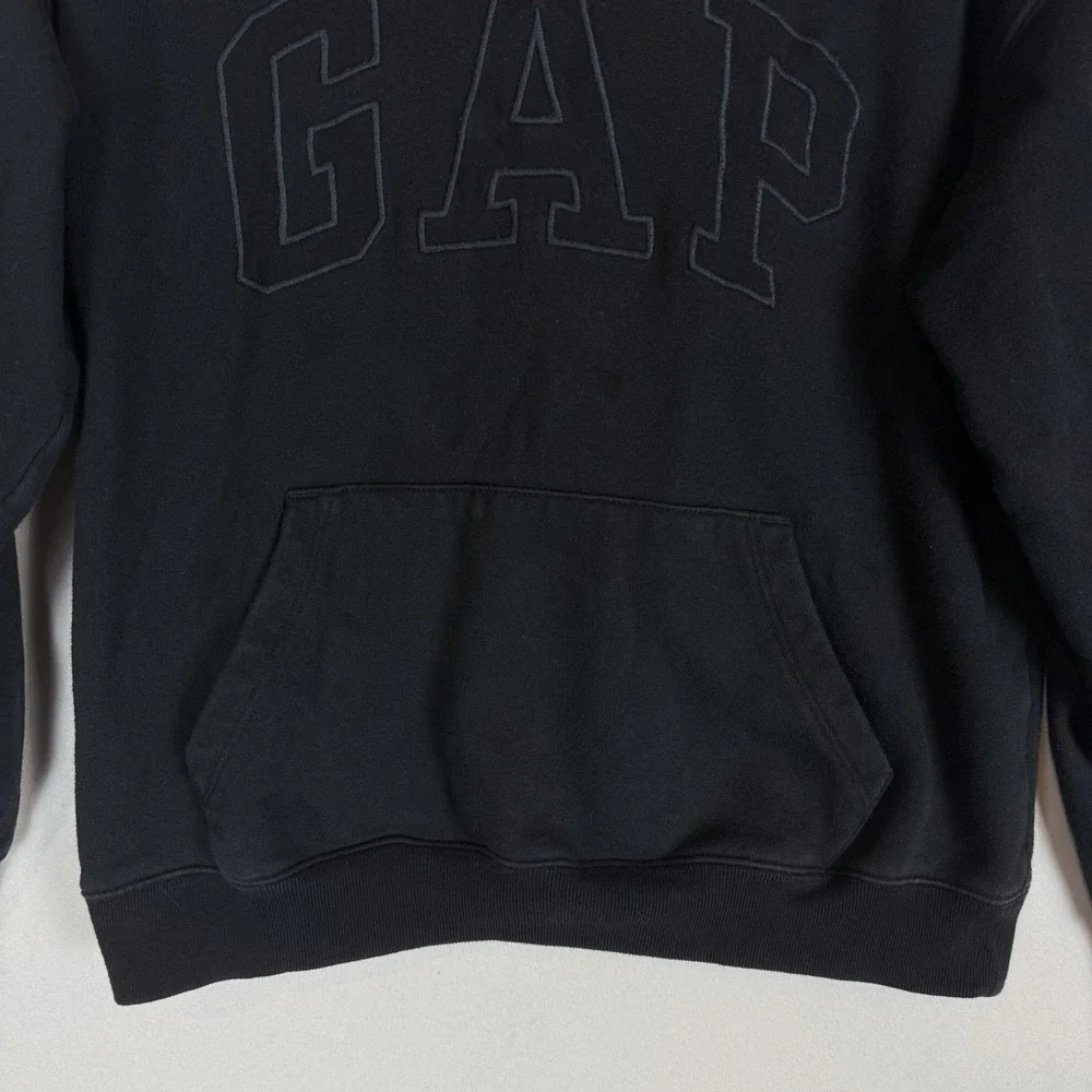 GAP Hoodie Sweatshirt Kids XL 12 Black Pullover Fleece Logo Kangaroo Pocket